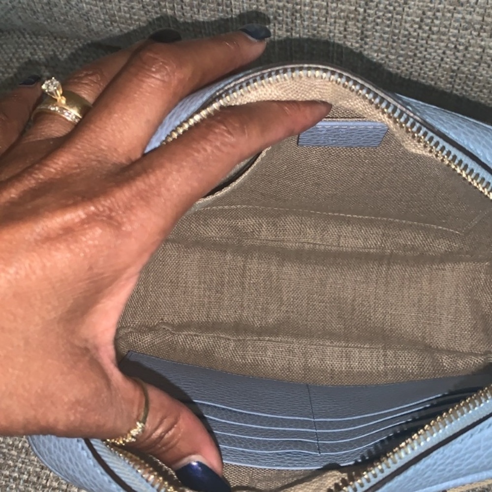 🩵🤎Gucci Tan and Blue Crossbody Bag and Matching Belt🩵🤎 - Picture 9 of 16